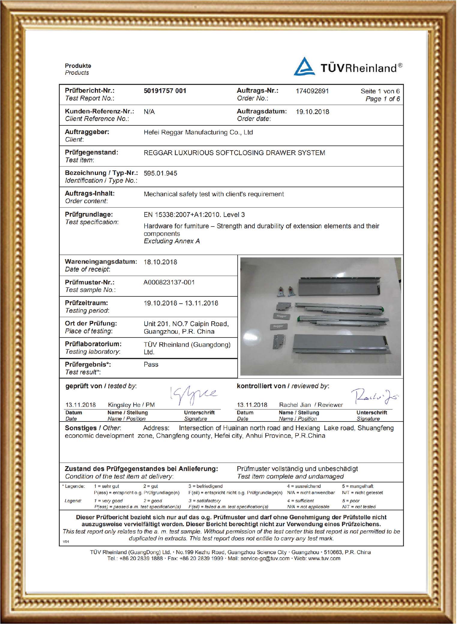 Reggar Drawer System Test Report — Reggar D-Box Drawer(1)